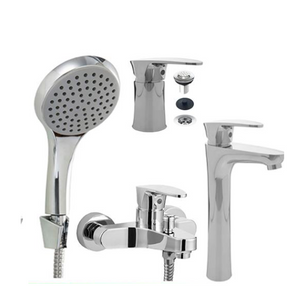 Combo de griferia Mozart Doha Monoc. Lavatorio Alto - Bidet s/t - Ducha ext. c/t  CR (0401)