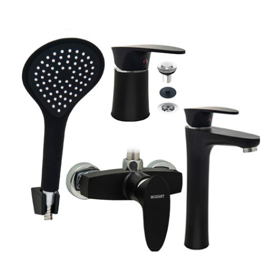 Combo de griferia Mozart Doha Monoc. Lavatorio Alto - Bidet s/t - Ducha ext. s/t  NG (0407)