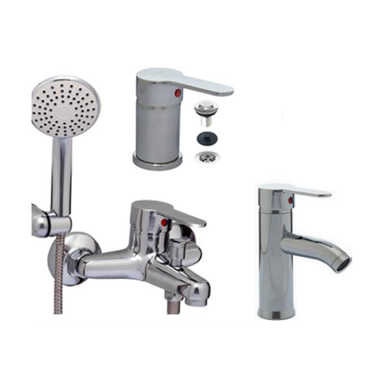 Combo de griferia Mozart Madrid Monoc. Lavatorio medio - Bidet s/t - ducha ext. c/t (0417)