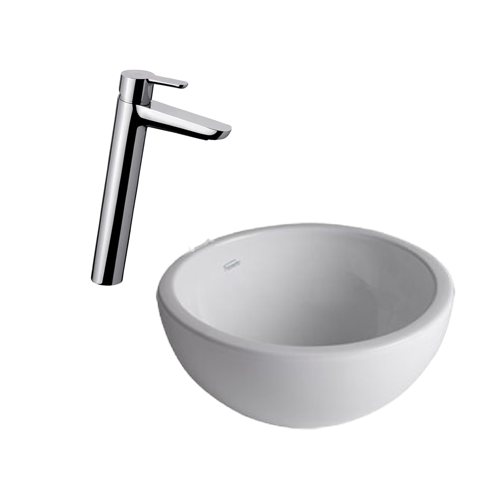 Combo Grifería FV Puelo alta (0181.02/b5) + Bacha Apoyo Ferrum LPWF