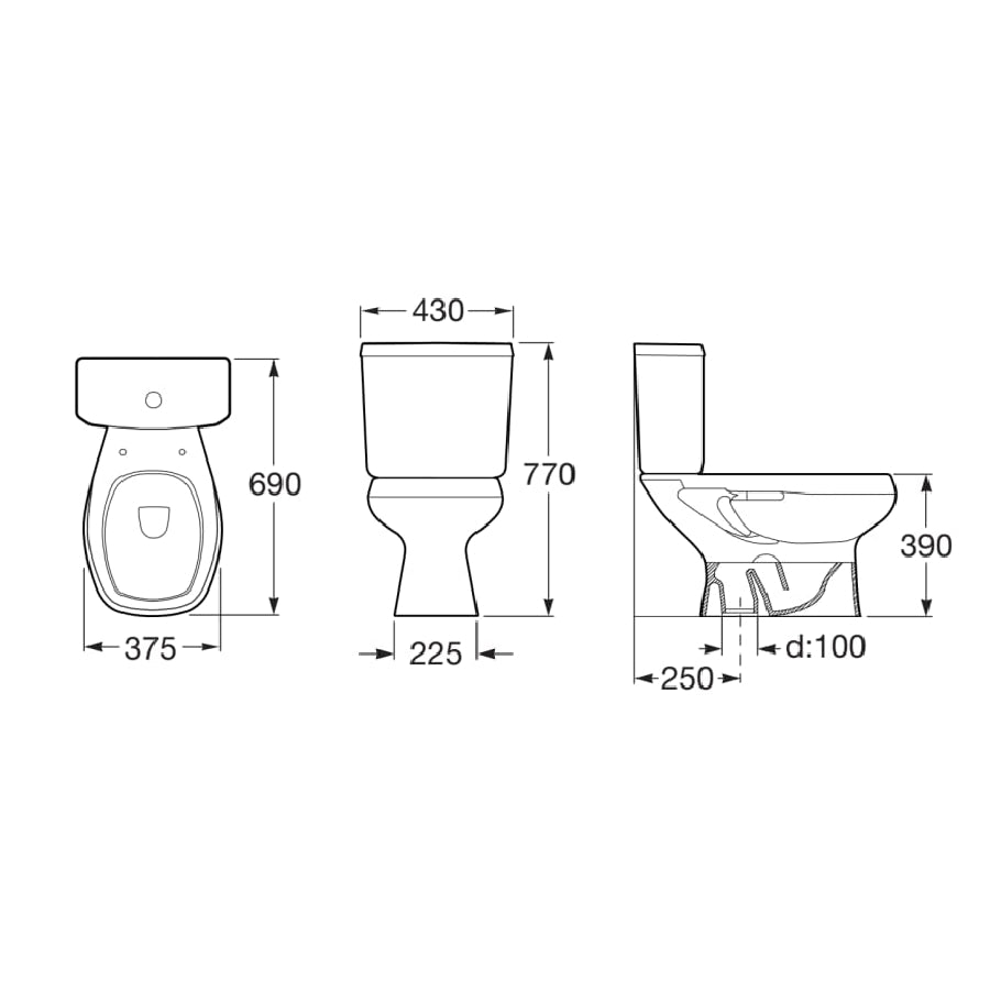 Combo Roca Monaco Inodoro Largo + Deposito Descarga Dual
