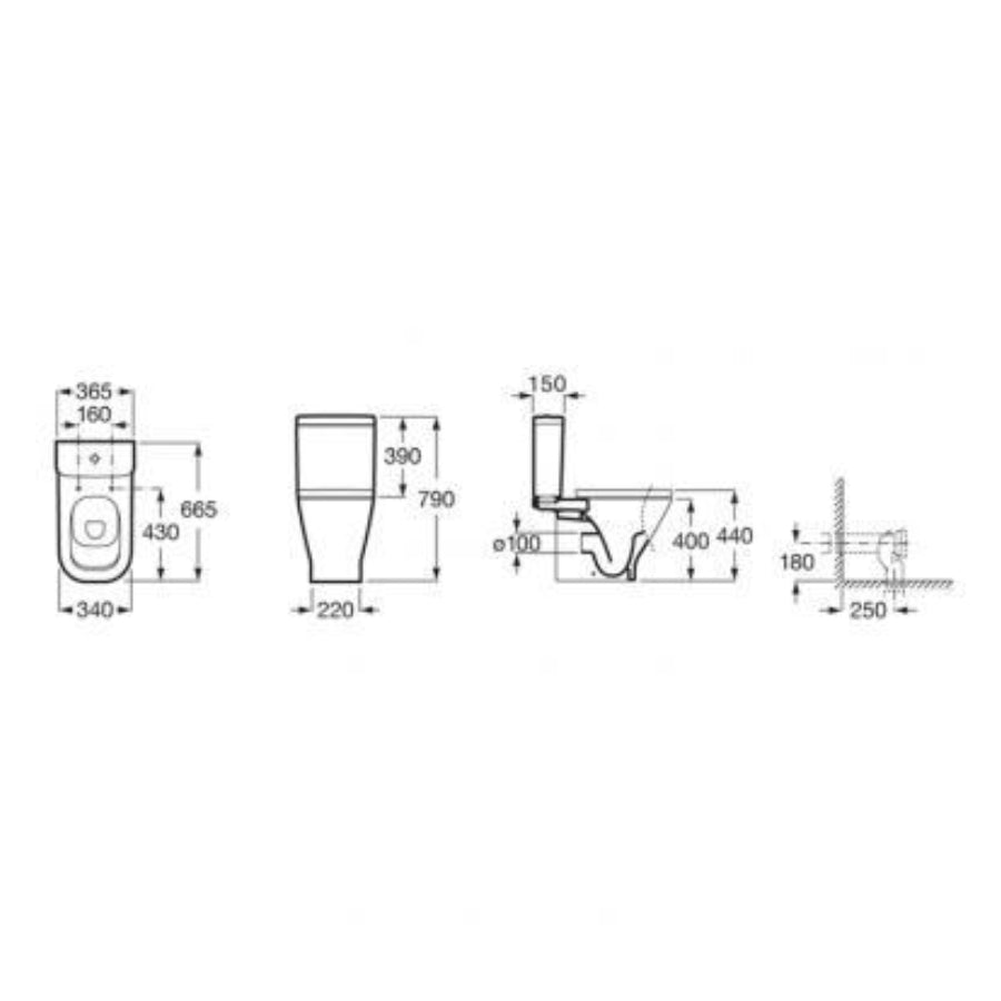 Combo Roca The Gap Inodoro Largo + Deposito Dual