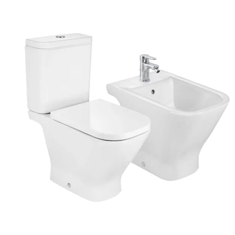 Combo Roca The Gap Inodoro Largo + Depósito Dual + Bidet + Tapa