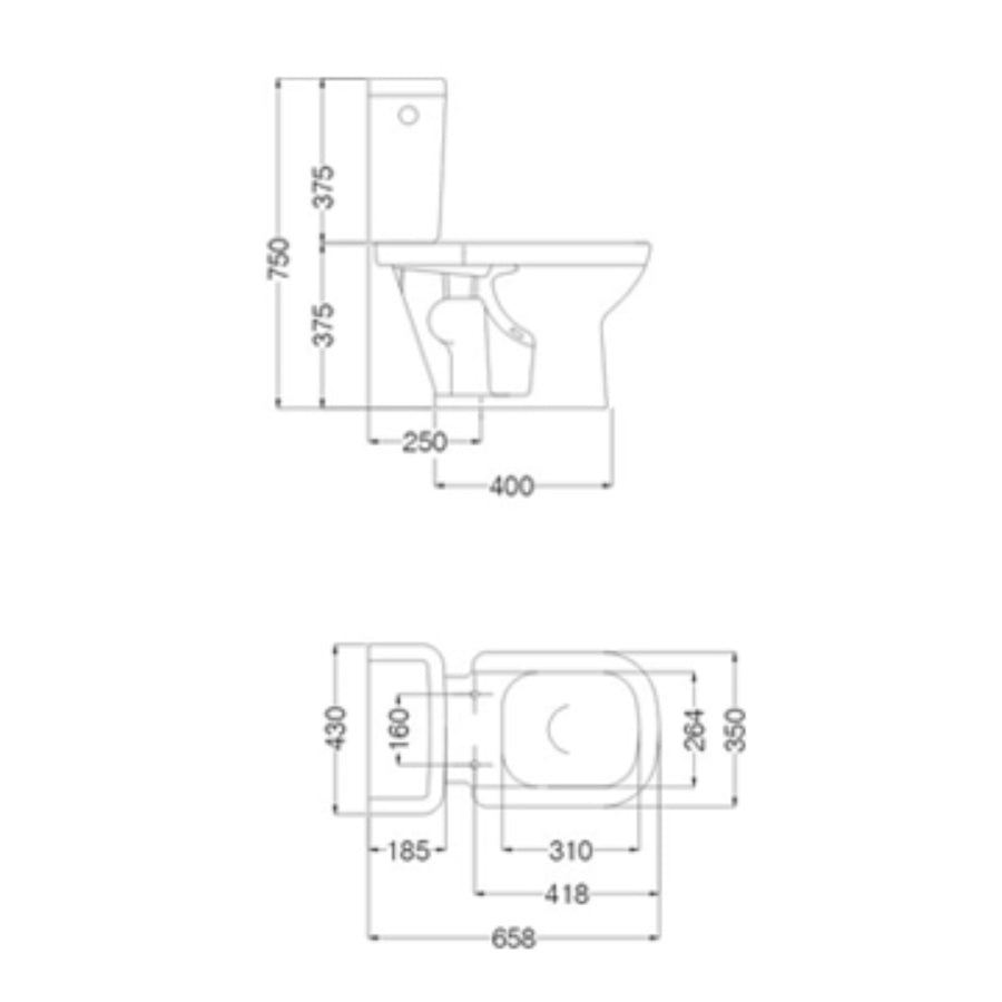 Combo Ferrum Bari Inodoro Largo + Mochila + Bidet + Tapa