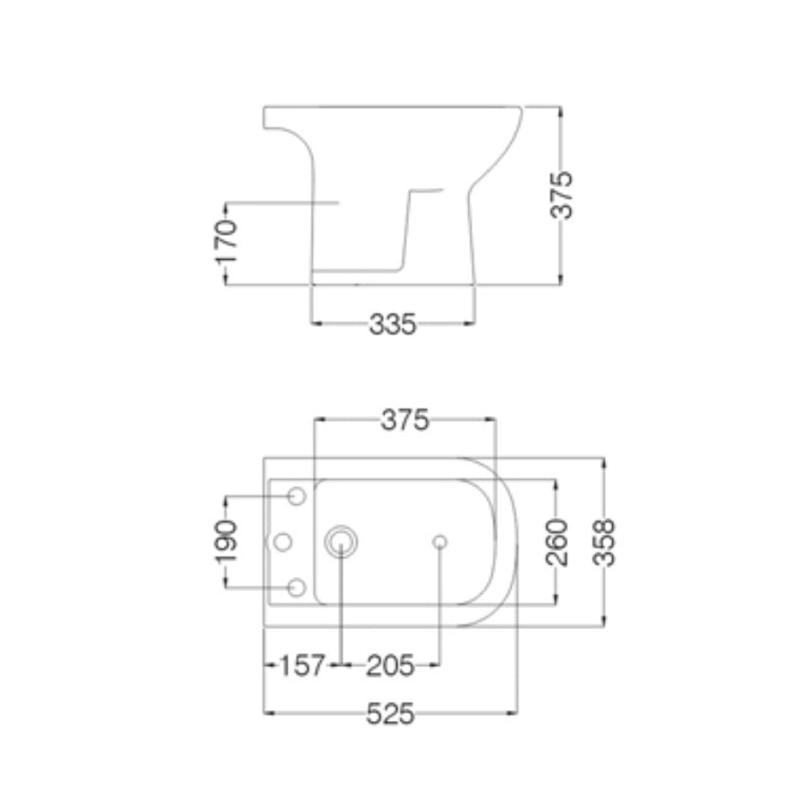 Combo Ferrum Bari Inodoro Largo + Mochila + Bidet + Tapa