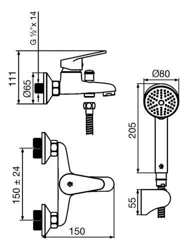 Grif. Bañera C/t Monoc. Ext. Fv Compacta (0310/m4)