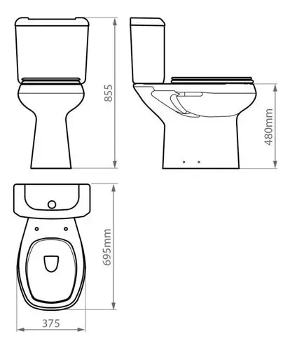 Kit Inodoro Elevado Para Discapacitado + Deposito + tapa Roca Monaco (1066100000202)