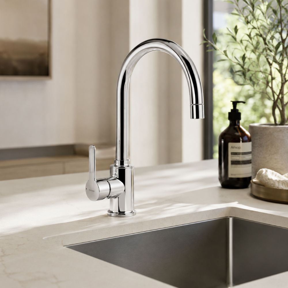Grifería de Cocina Monocomando Peirano Move Cromo con Rociador Extraíble (20-146)