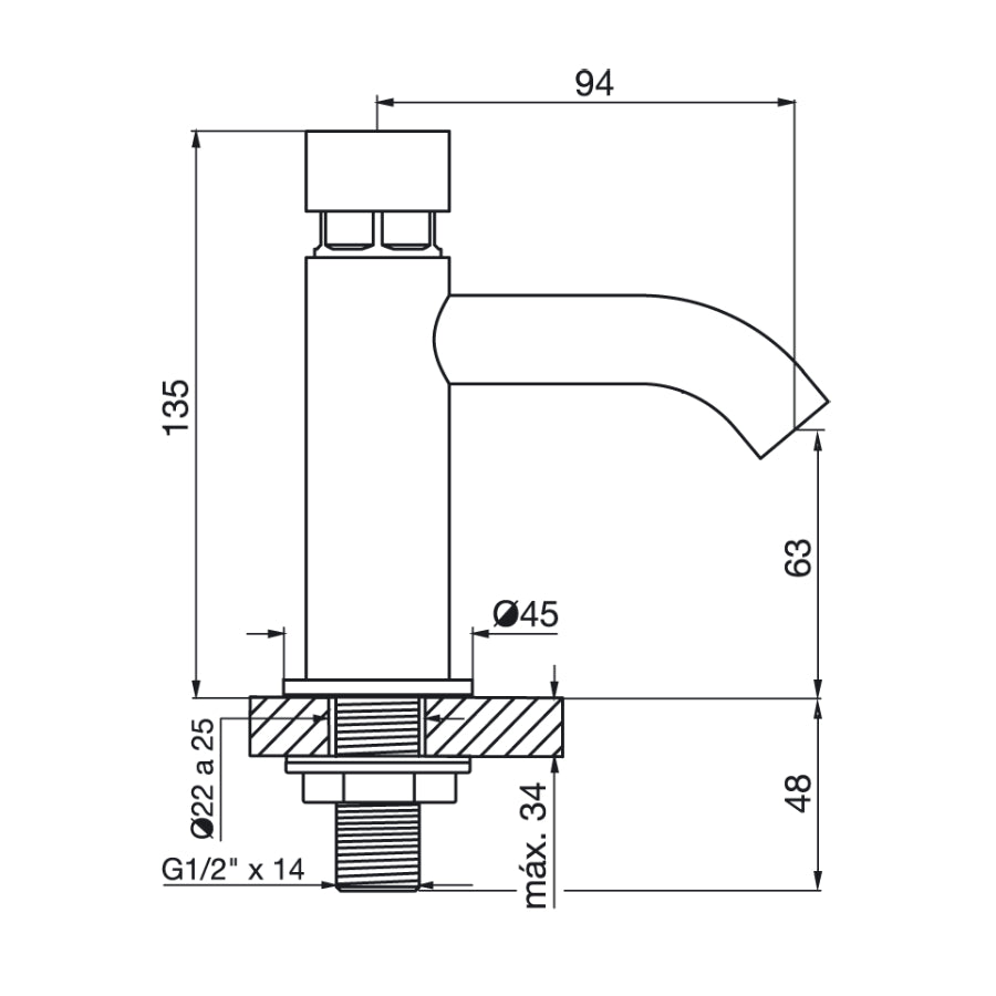 Grifería Lavatorio Automática FV Ecomatic (0372)