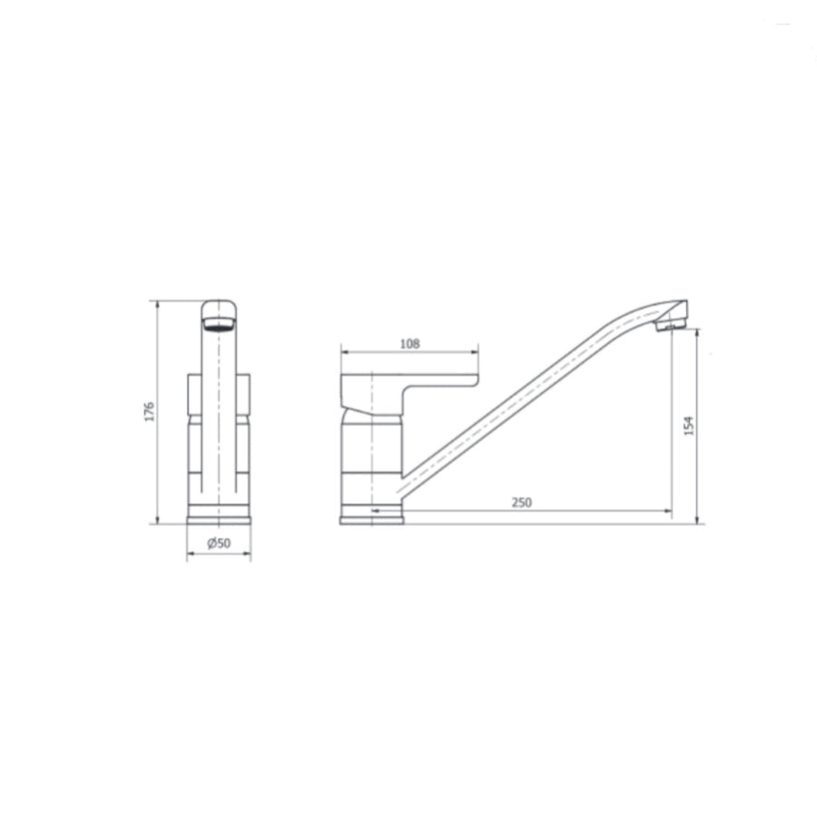 Grifería de Cocina Monocomando Piazza Emblem (10012)