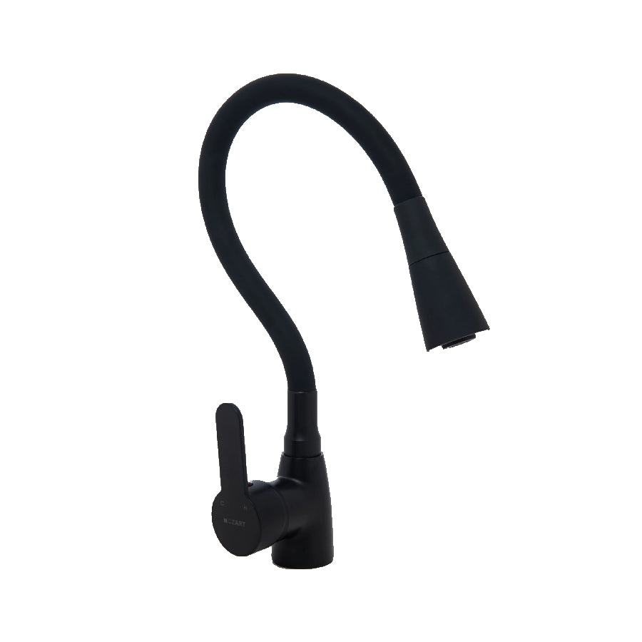 Griferia de Cocina Pico Flexible Negra Mozart (8321)