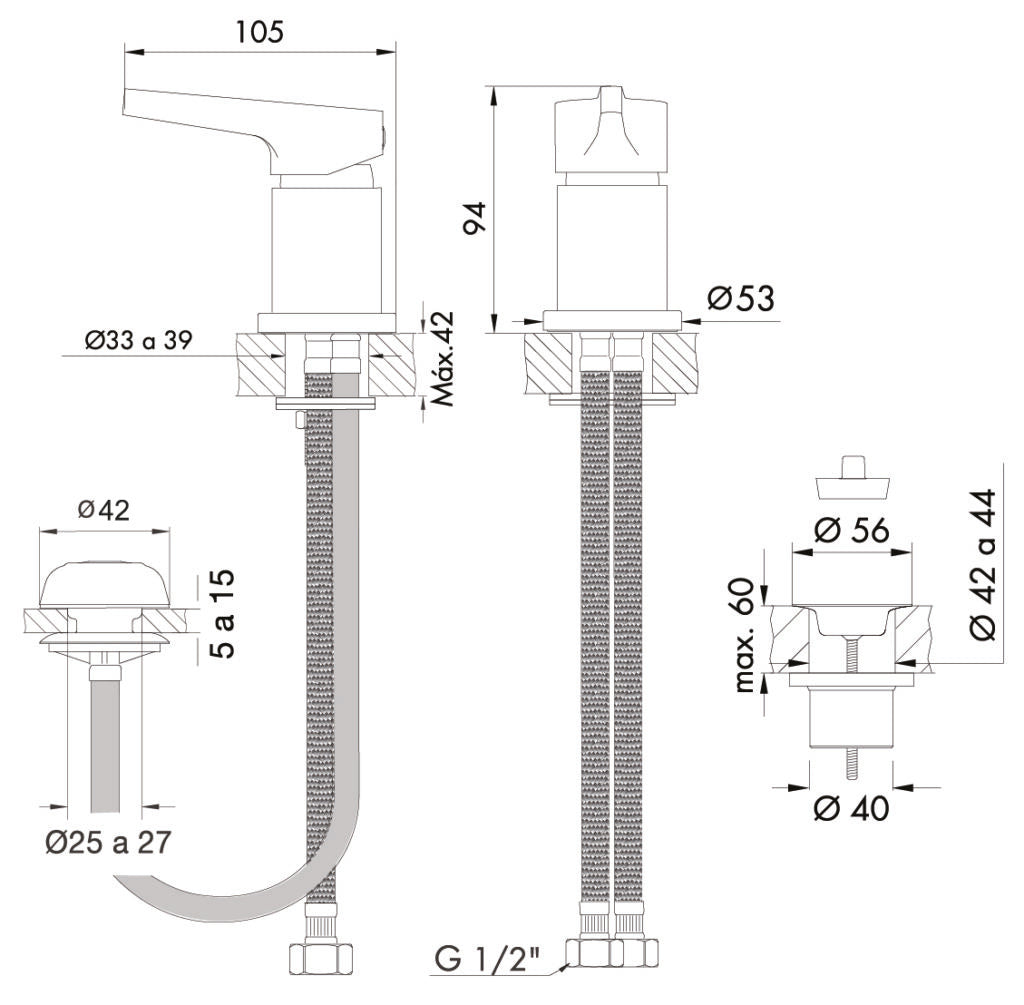 Grifería De Bidet Monocomando Fv Alba (0189/G9)