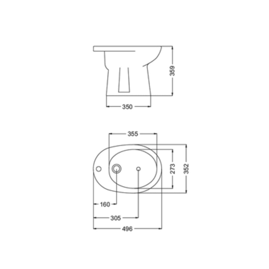 Bidet Ferrum Andina 1 o 3 Agujeros (BEA1)/(BEA3)