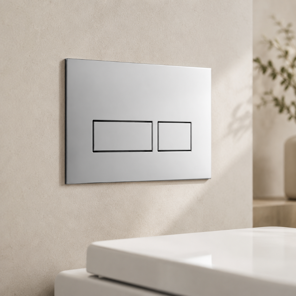 Tapa Tecla Ferrum Rectangular de Descarga Dual para Depósito de Embutir (VTA51-01)