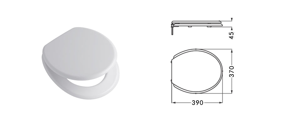 Tapa de inodoro de madera laqueada Universal Traful (Tsx-b)