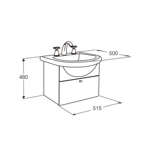 Lavatorio 1 Agujero Ferrum Avignon (Sin mueble) (L5M1J)