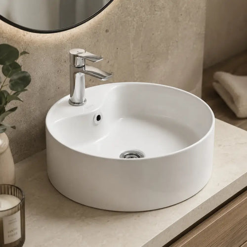 Bacha de Apoyar Peirano Circular Blanca (BCH02) - Bachas