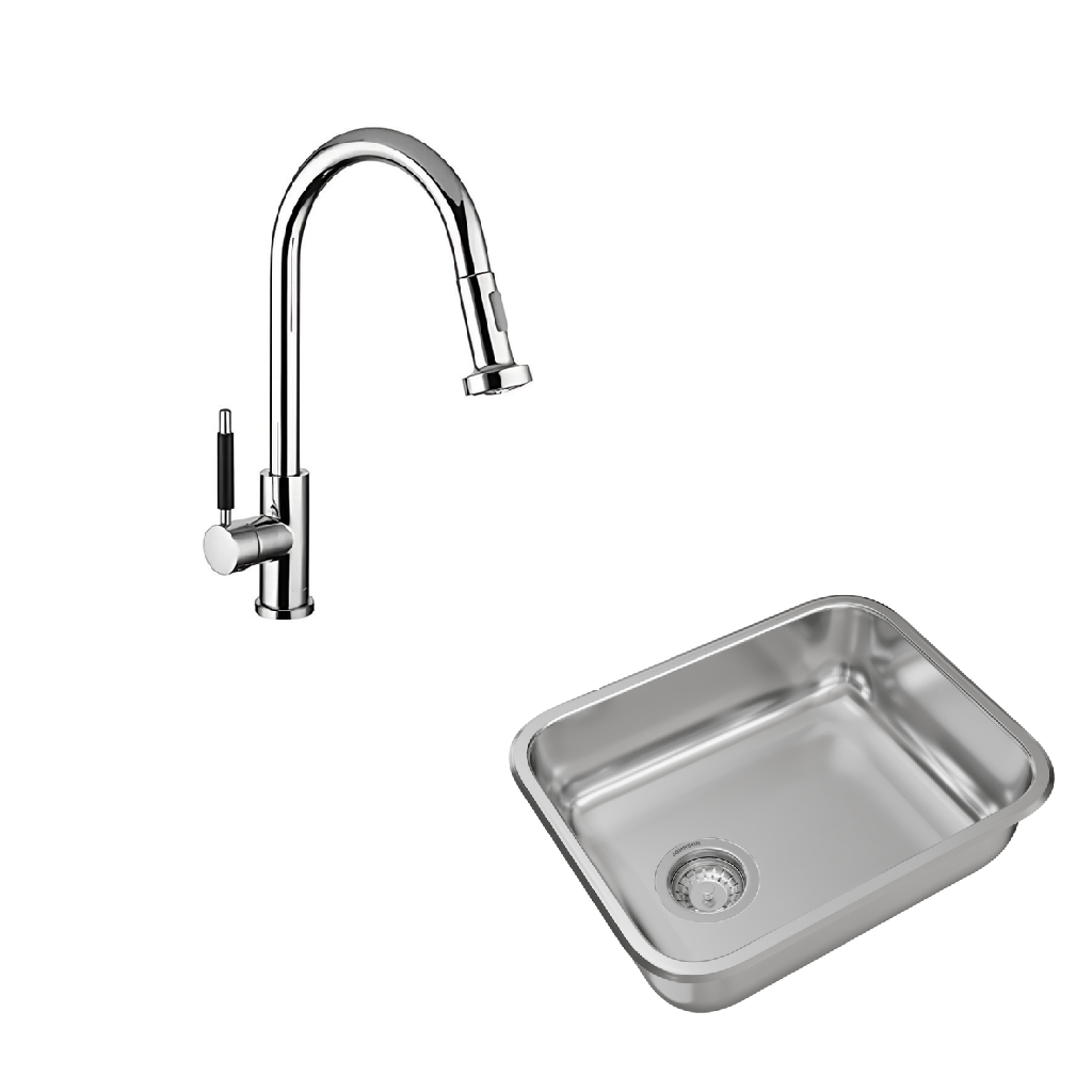 Combo Bacha Johnson E44 + Griferia Piazza Gourmet (10300)