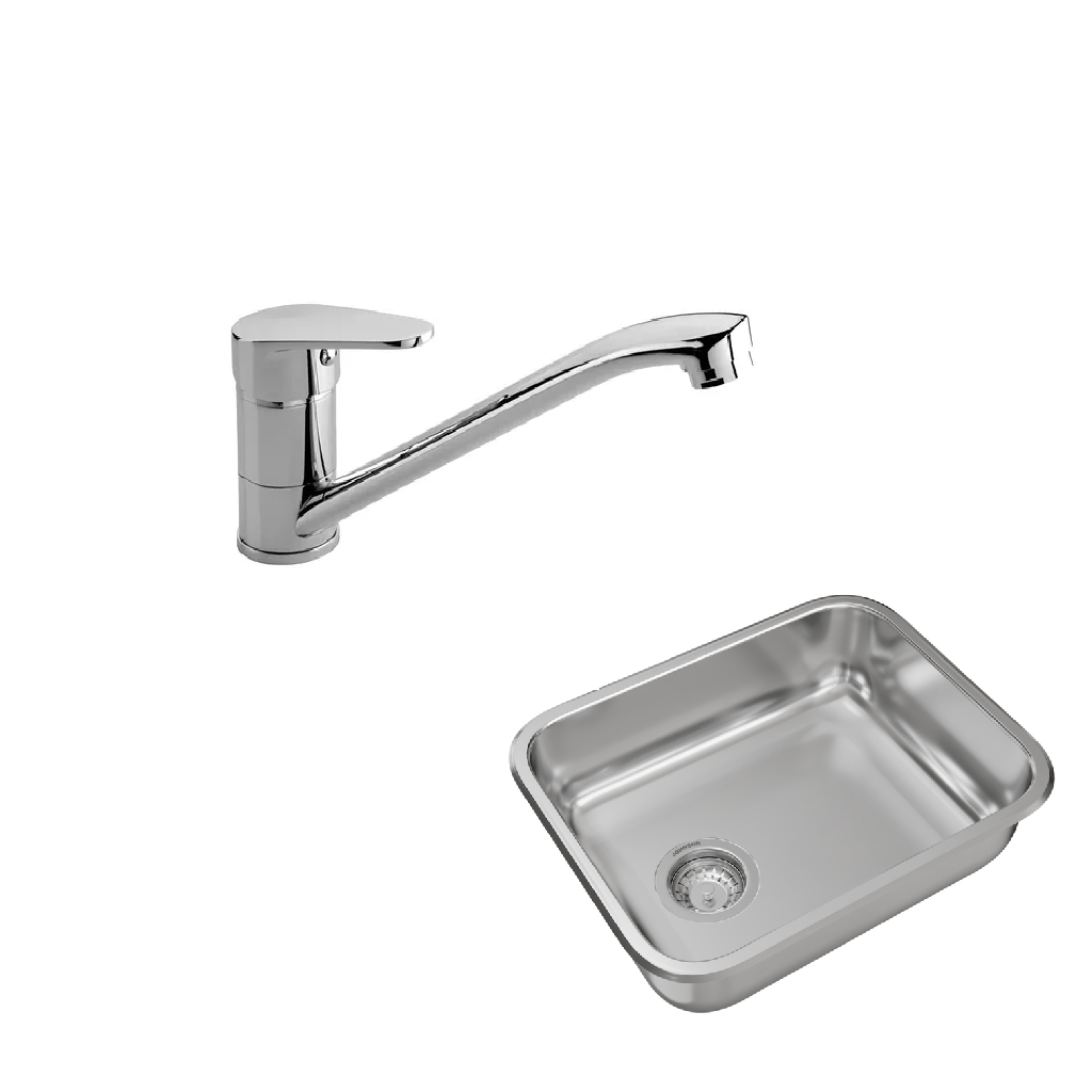 Combo Bacha Johnson E44 + Griferia FV Compacta (0411.01/m4)