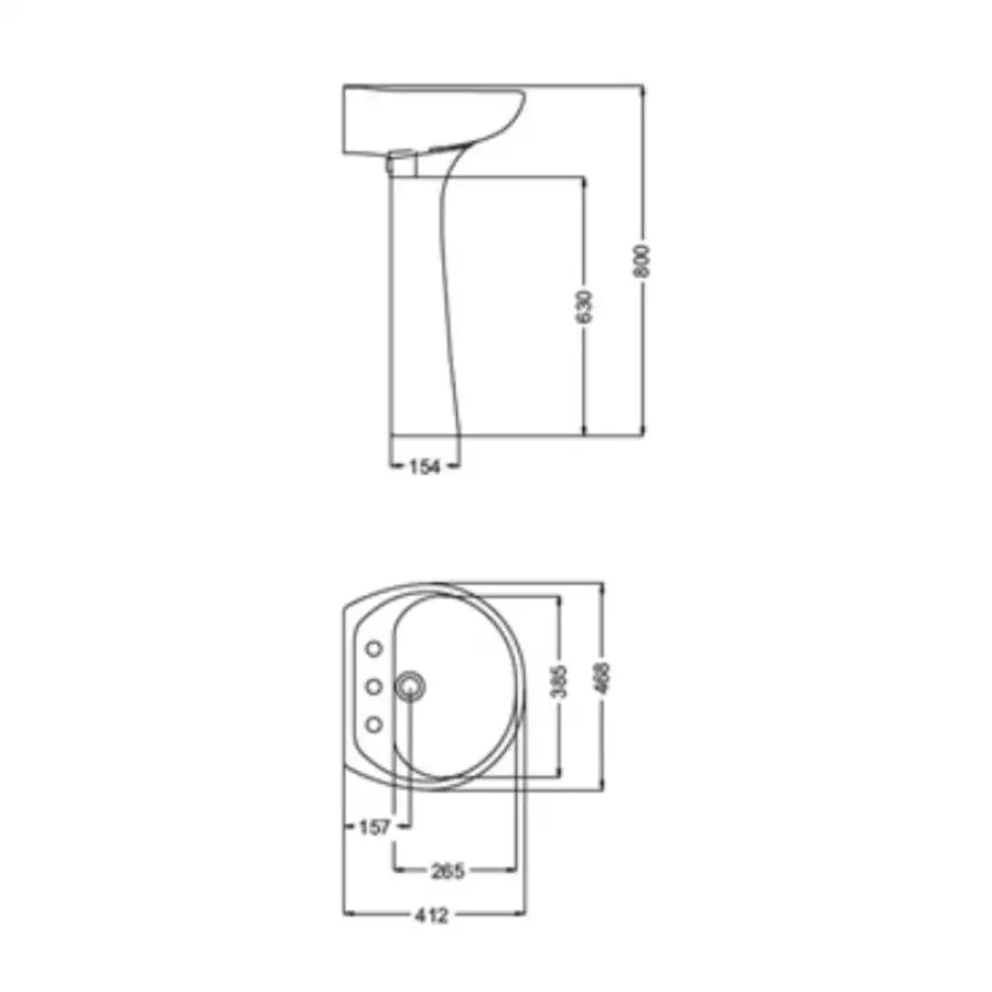 Lavatorio Ferrum Andina Sin Columna (LEA1)/(LEA3) - Bachas