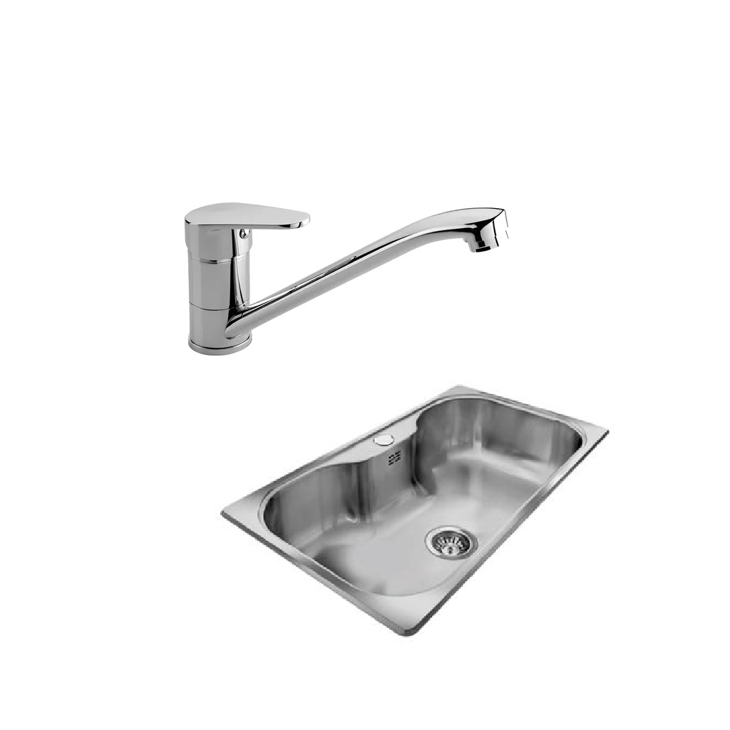 Combo Bacha Johnson SI85A + Griferia FV Compacta (0411.01/m4)