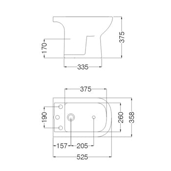 Combo Ferrum Bari Inodoro Largo + Mochila + Bidet 1 o 3 Agujeros