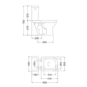 Combo Ferrum Bari Inodoro Largo + Mochila + Bidet 1 o 3 Agujeros