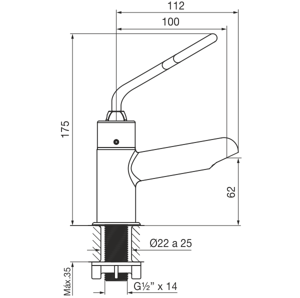 Griferia de Lavatorio Automatica para Discapacitados FV Pressmatic (0361.03A)