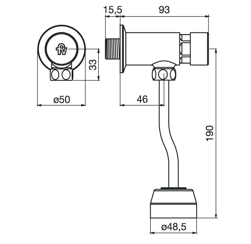 Grifería Válvula Automática Mingitorio Fv Ecomatic (0362.01)